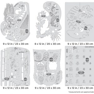 ARTOOL FH KM 7 Kanji Master Set (6 Stk.) Freihand Airbrush Schablonen von Dennis Mathewson (200429)