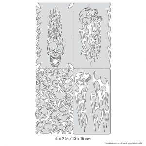 ARTOOL FH NS 1 Skullophenia Nano (4 Stk.) Freihand Airbrush Schablonen von Craig Fraser (200430)