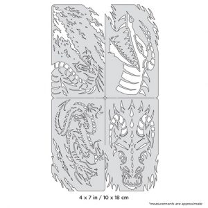ARTOOL FH NS 2 Draco Nano (4 Stk.) Freihand Airbrush Schablonen von Craig Fraser (200431)