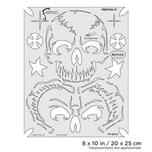 ARTOOL FH SK 16 SP Return of Skullmaster Frontal II Freihand Airbrush Schablone von Craig Fraser (200370)