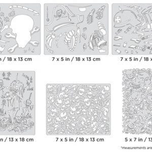ARTOOL FH SK 32 MS Wrath of Skullmaster Mini Series Set (6 Stk.) Freihand Airbrush Schablonen von Craig Fraser (200439)