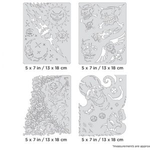 ARTOOL FH SK 9 MS Son of Skullmaster Mini Series Set (4 Stk.) Freihand Airbrush Schablonen von Craig Fraser (200417)