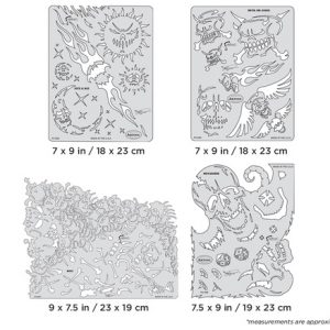 ARTOOL FH SK 9 SP  Son of Skullmaster Set (4 Stk.) Freihand Airbrush Schablonen von Craig Fraser (200363)