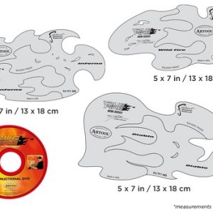 ARTOOL FH TF 1 MS True Fire Mini Series Set (6 Stk. + DVD) Freihand Airbrush Schablonen von Craig Fraser (200418)