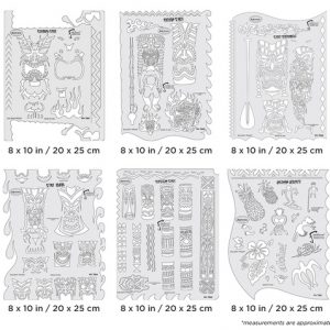 ARTOOL FH TM 7 Tiki Master (6 Stk.) Freihand Airbrush Schablonen Set von Dennis Mathewson (200384)