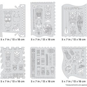 ARTOOL FH TM 7 MS Tiki Master Mini Series (6 Stk.) Freihand Airbrush Schablonen Set von Dennis Mathewson (200420)
