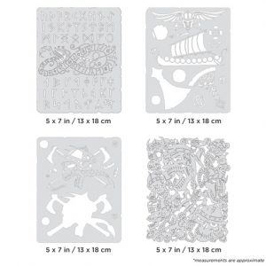 ARTOOL FH VKFX 5 MS Viking FX Mini Series (4 Stk.) Freihand Airbrush Schablonen Set von Craig Fraser (200503)