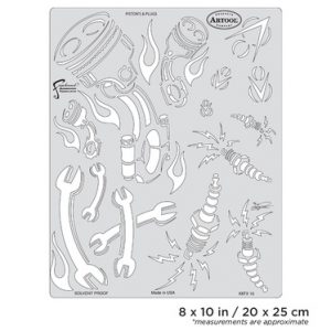 ARTOOL KKFX 16 SP Kustom Kulture Piston's & Plugs Freihand Airbrush Schablone von Craig Fraser (200335)